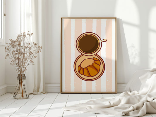 Morning Light Greets Fresh Croissant