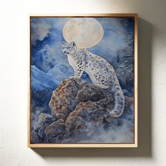 Moonlit Watch of the Snow Leopard