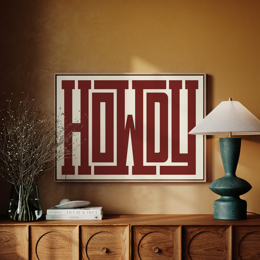 Howdy Maze Style Western Welcome Art