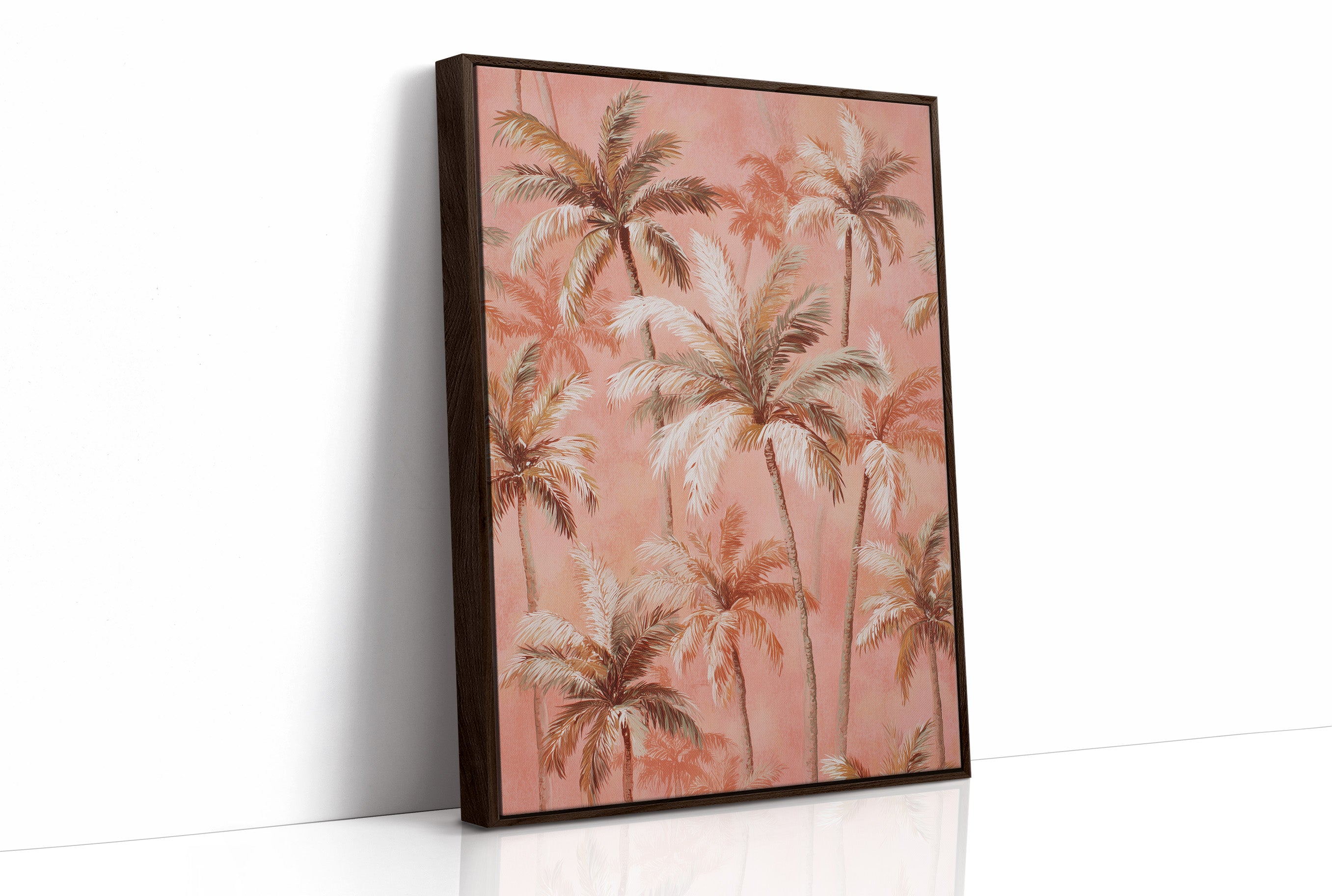 Palms Painted Coral at Dusk