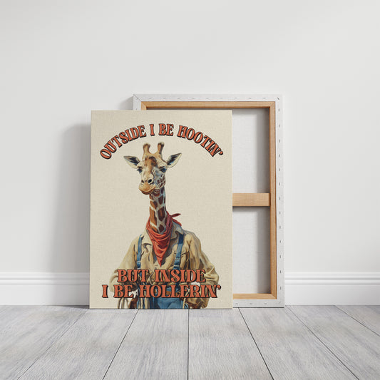 Outside I Be Hootin Giraffe Humor