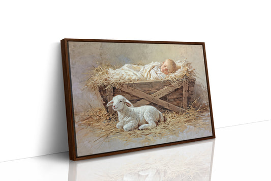 Gentle Lamb Guards Winter's Peace