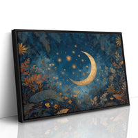 Golden Crescent Among Midnight Blooms