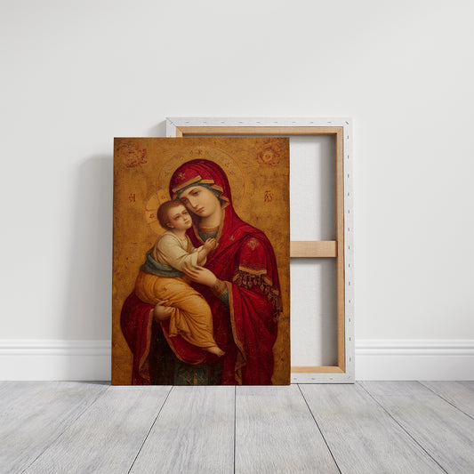 Sacred Crimson Against Golden Leaf