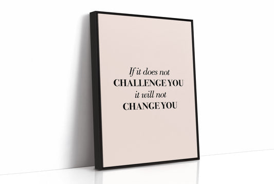If It Does Not Challenge You It Will Not Change You