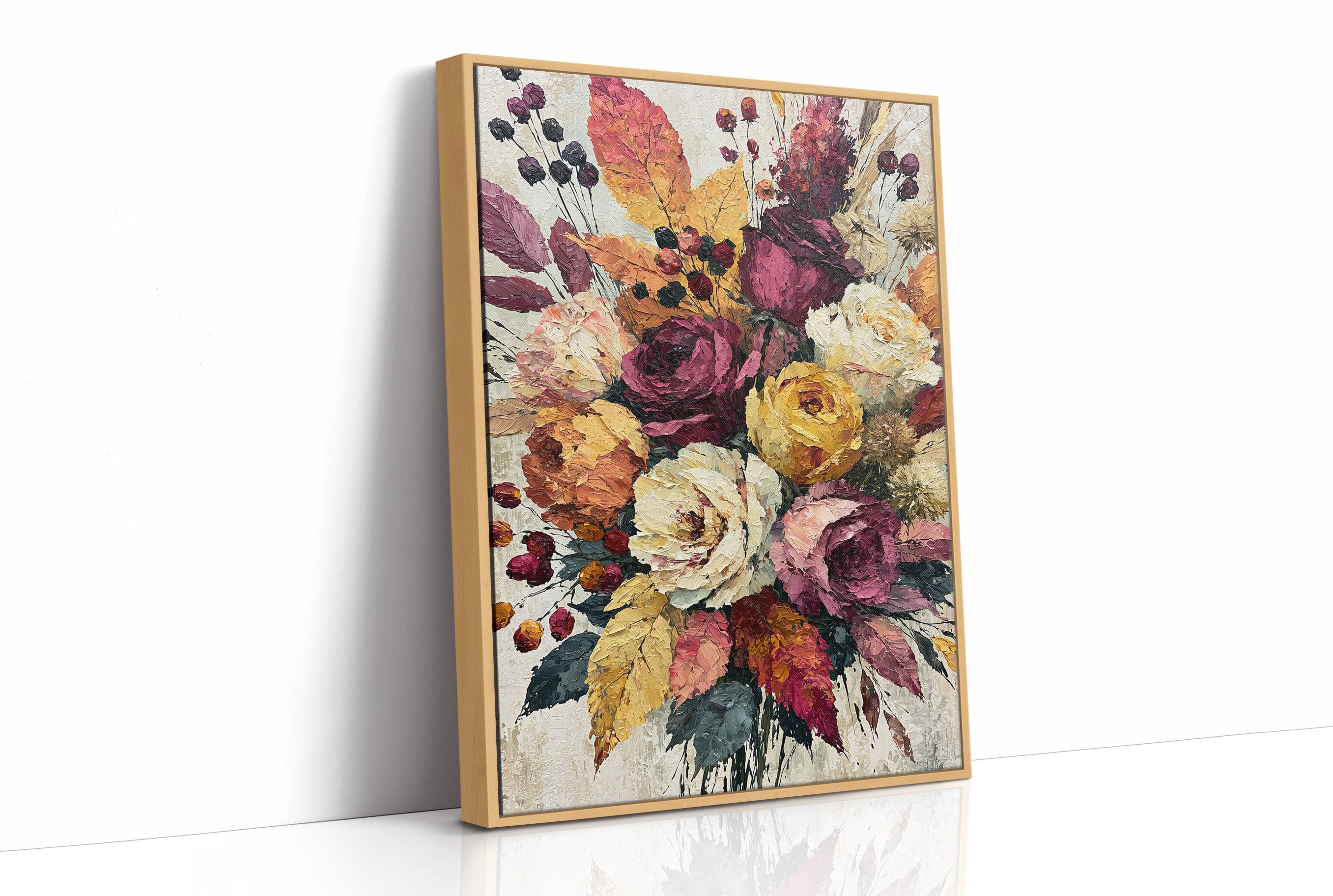 Plum & Marigold, Palette Knife Bloom