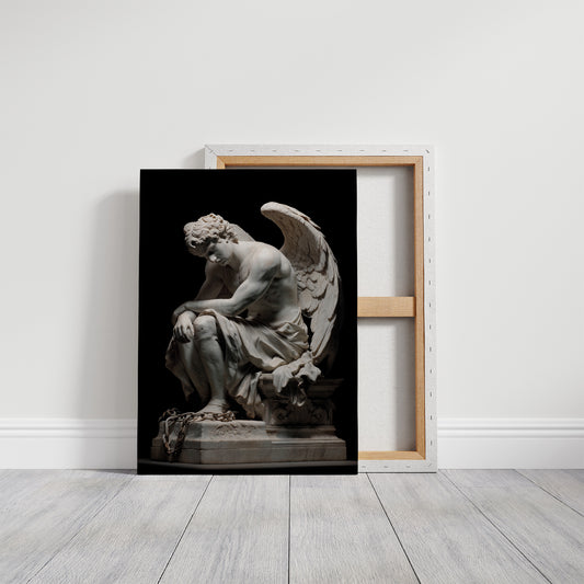 Marble Wings Against Dark Walls