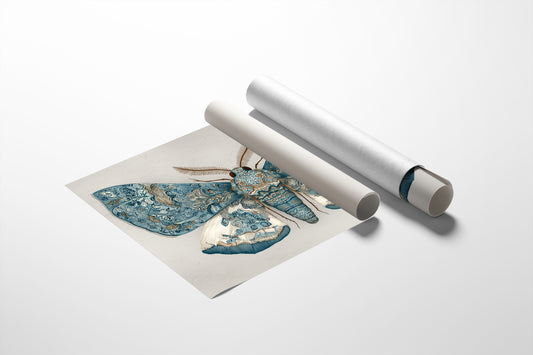 Azure Wings Among Leather Spines