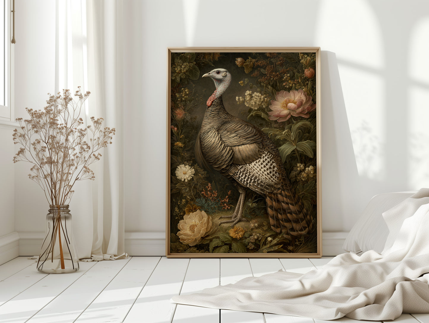 Wild Turkey Among Night Blooms