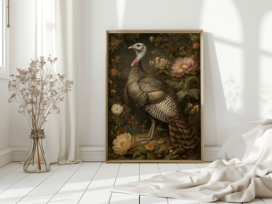 Wild Turkey Among Night Blooms
