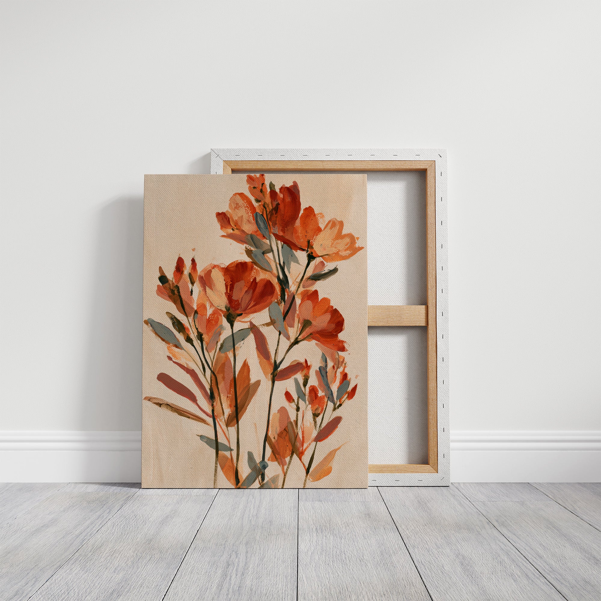 Terracotta Poppy Abstract Bouquet