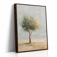 Solitary Olive Under Pale Sky