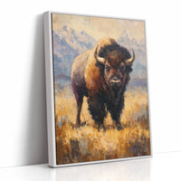 Majestic Bison in Golden Grasslands