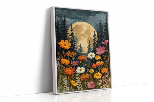 Moonlit Bloom Beneath Ancient Pines