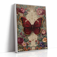 Crimson Wings Among Blossoms