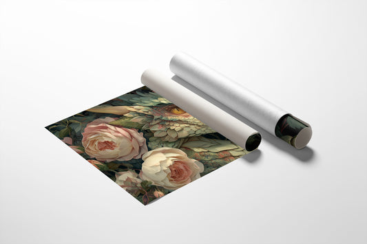 Dragon Among Soft Peonies