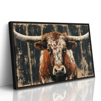 Longhorn Against Midnight Wood