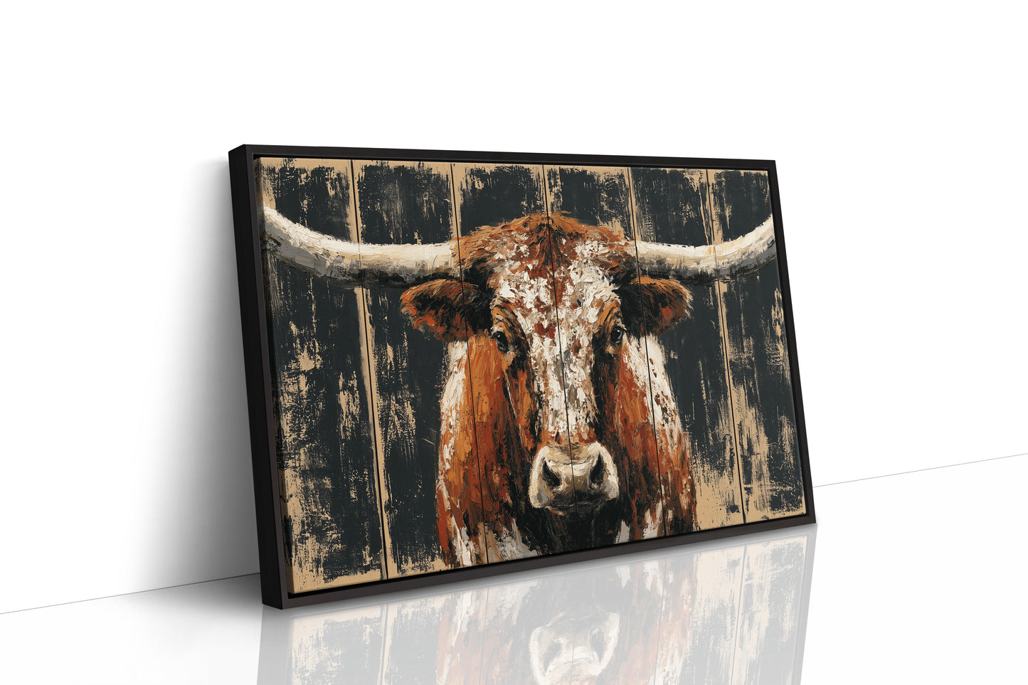 Longhorn Against Midnight Wood