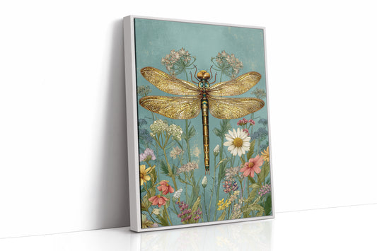Golden Wings Amidst Wild Blooms