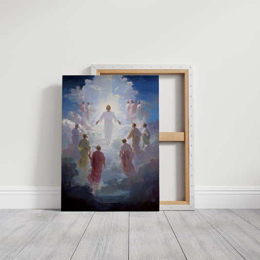 Celestial Ascension Through Radiant Clouds
