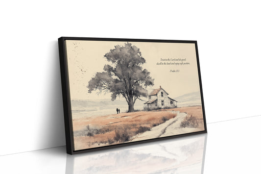 Psalm 37:3 Farmhouse Scripture Art