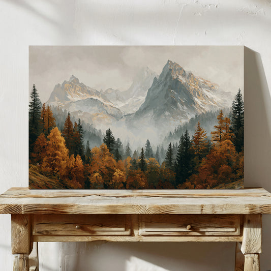 Autumn Gold Meets Mountain Snow