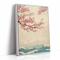 Cherry Blossoms Dance Above Waves