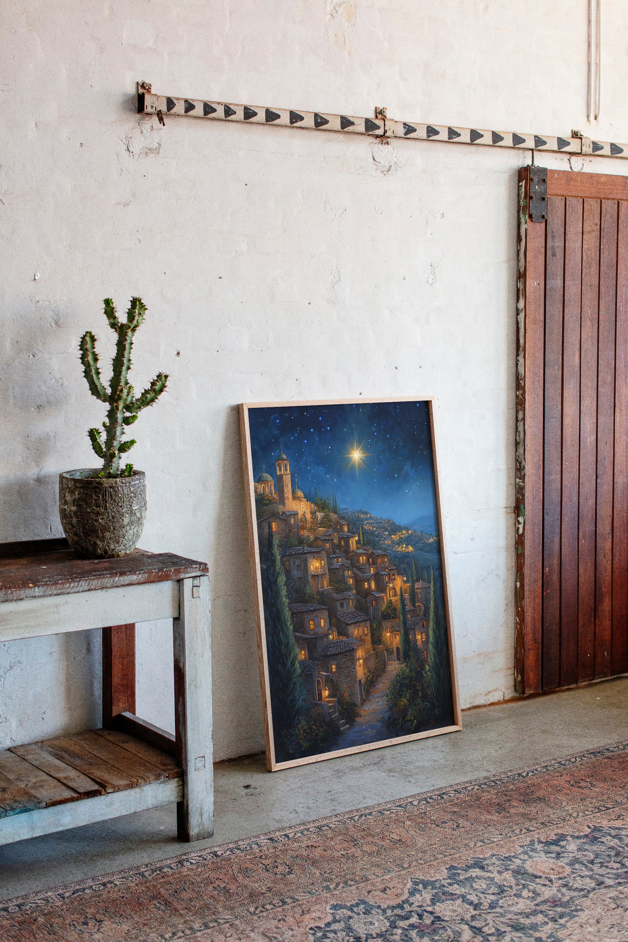 Starry Night Village Canvas Print - Enchanting Landscape Art - Gallery Canvas image 13