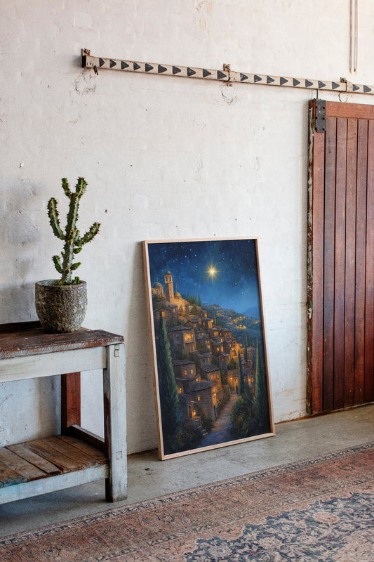 Starry Night Village Canvas Print - Enchanting Landscape Art - Gallery Canvas image 13