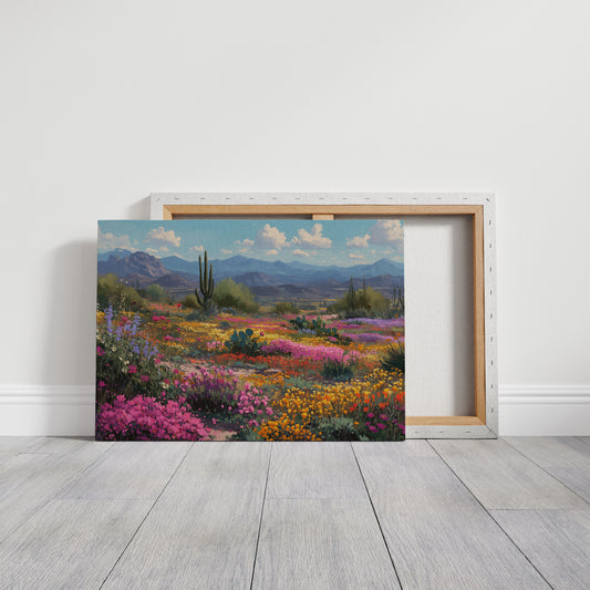 Saguaros Dance Through Wildflower Symphony