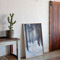 Winter Forest Pathway Canvas - Serene Nature Art - Gallery Canvas image 6