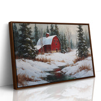 Red Barn Rests In Winter's Grace