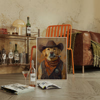 Golden Retriever Sheriff with Western Swagger