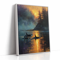Three Orcas at the Golden Hour