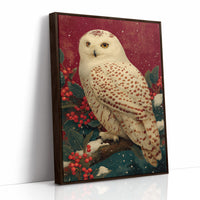 Snowy Owl in Winter Red