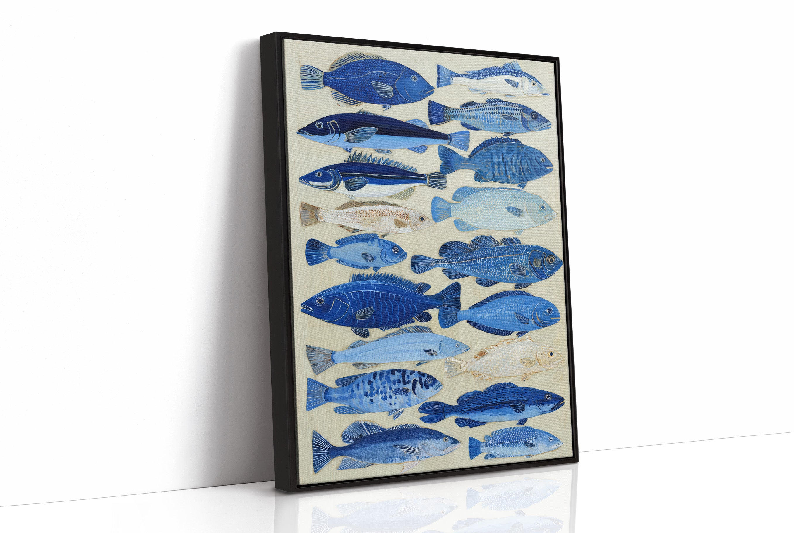 Indigo Currents Swim Against Canvas Tide