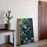 Victorian Lady Reading Portrait - Romantic Garden Art - Gallery Canvas image 15