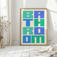 Geometric Letters Dance In Mint Blue