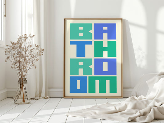 Geometric Letters Dance In Mint Blue
