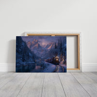 Winter Train Chases Mountain Light