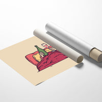 Champagne in Bed Minimal Illustration