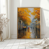 Autumn Rain Lights Paris Streets