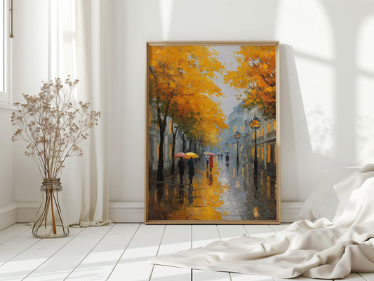 Autumn Rain Lights Paris Streets