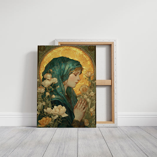 Prayer Among Gilded Peonies