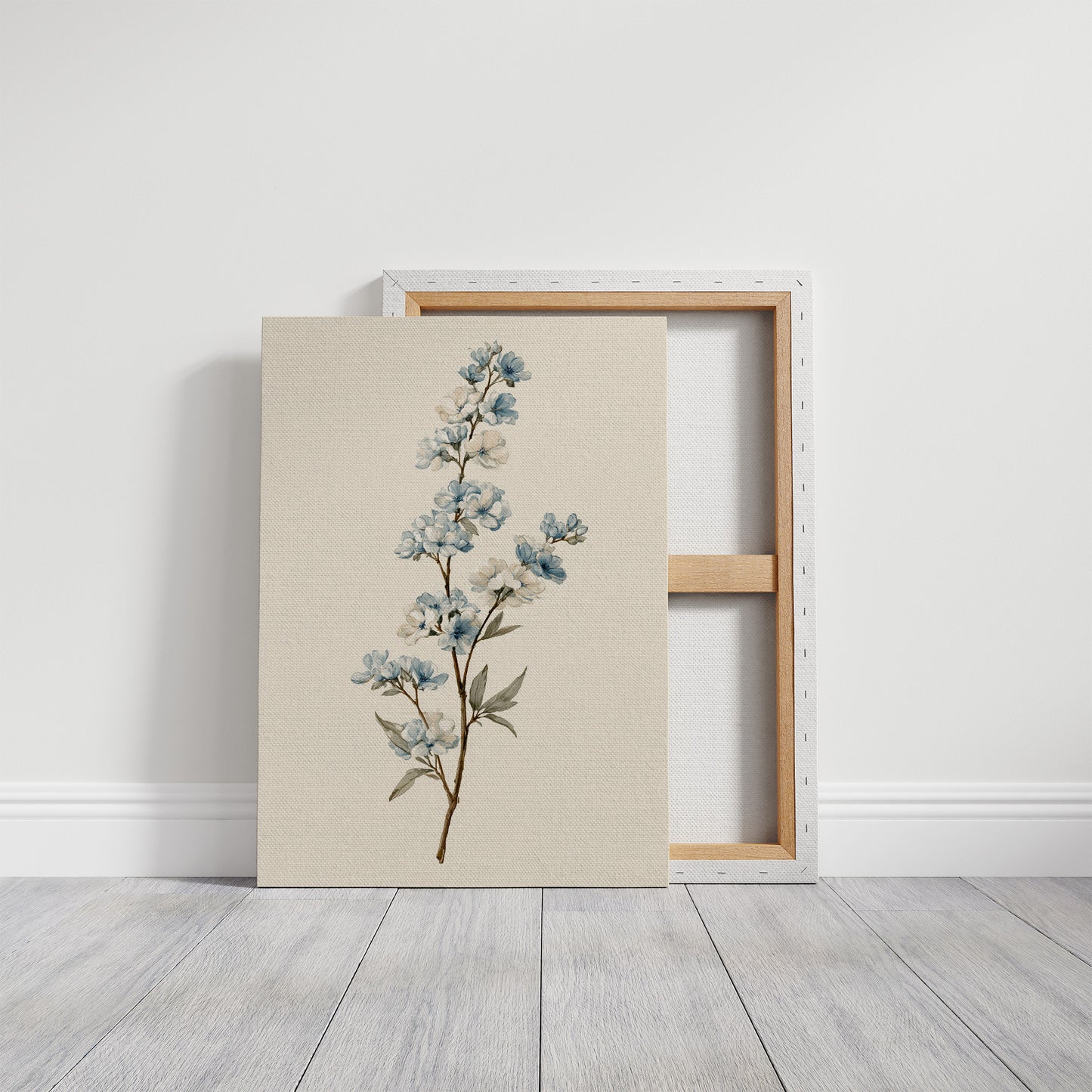 Blossom Branch In Blue And Cream