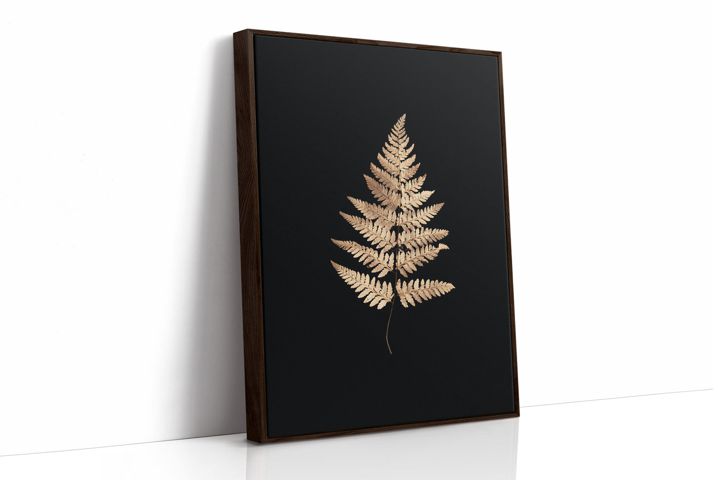 Golden Frond Against Midnight Canvas
