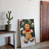 Gingerbread Man Oil Painting - Festive Holiday Art - Gallery Canvas image 13