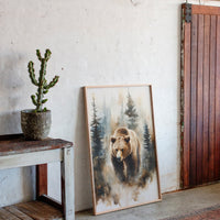Majestic Bear Watercolor Print - Nature Wildlife Art - Gallery Canvas image 7