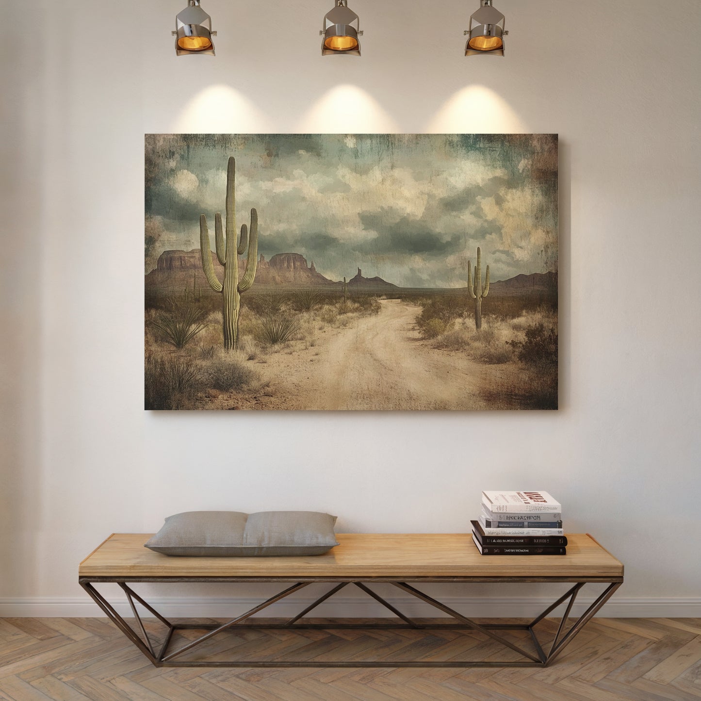 Rustic Desert Road – Vintage Western Landscape Wall Art Print