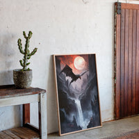 Dragon Over Moonlit Canyon - Fantasy Wall Art - Gallery Canvas image 9